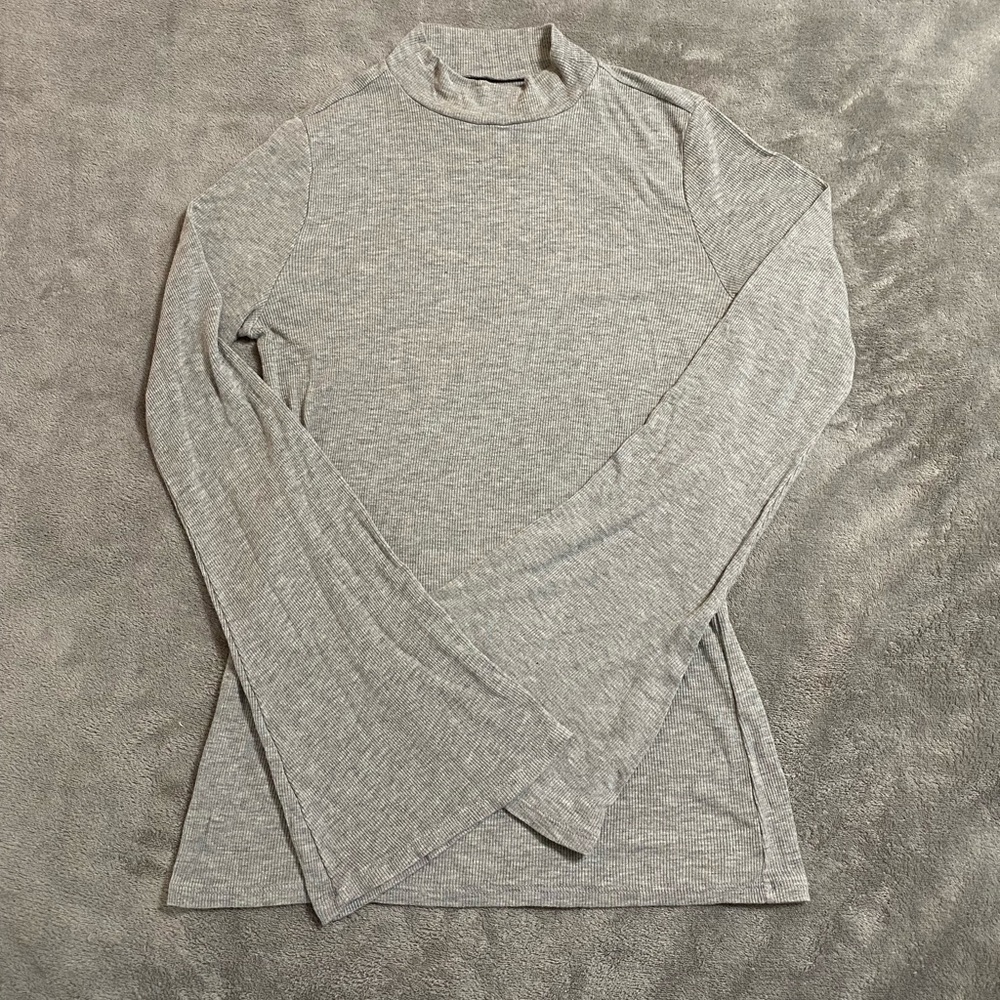 bell sleeve, mock neck shirt